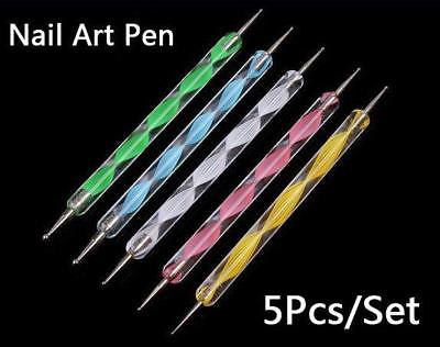Professional 5 Piece Nail Art Dotting Pens  3-5 DAYS SHIPPING