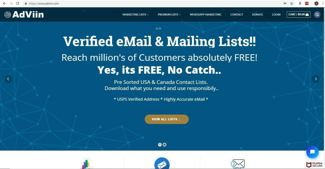 15 Million USA Consumers lists and 300 Million Global Users Database for FREE !!