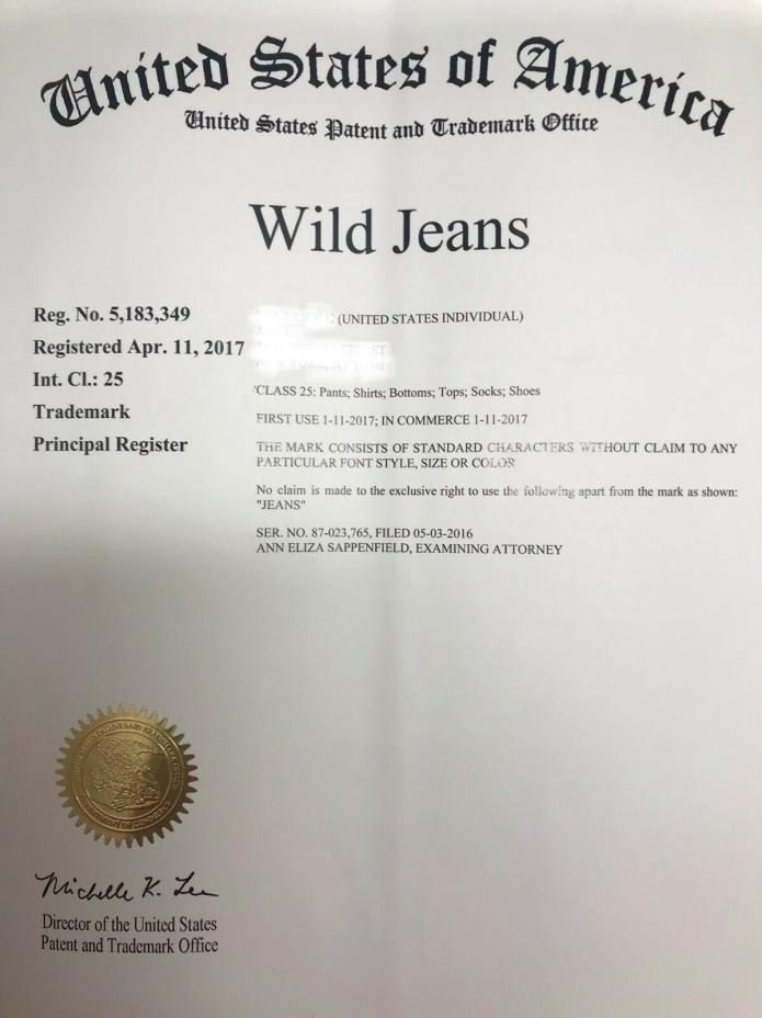 Business for sale - TRADEMARK for sale - website for sale - Apparel - Wild Jeans