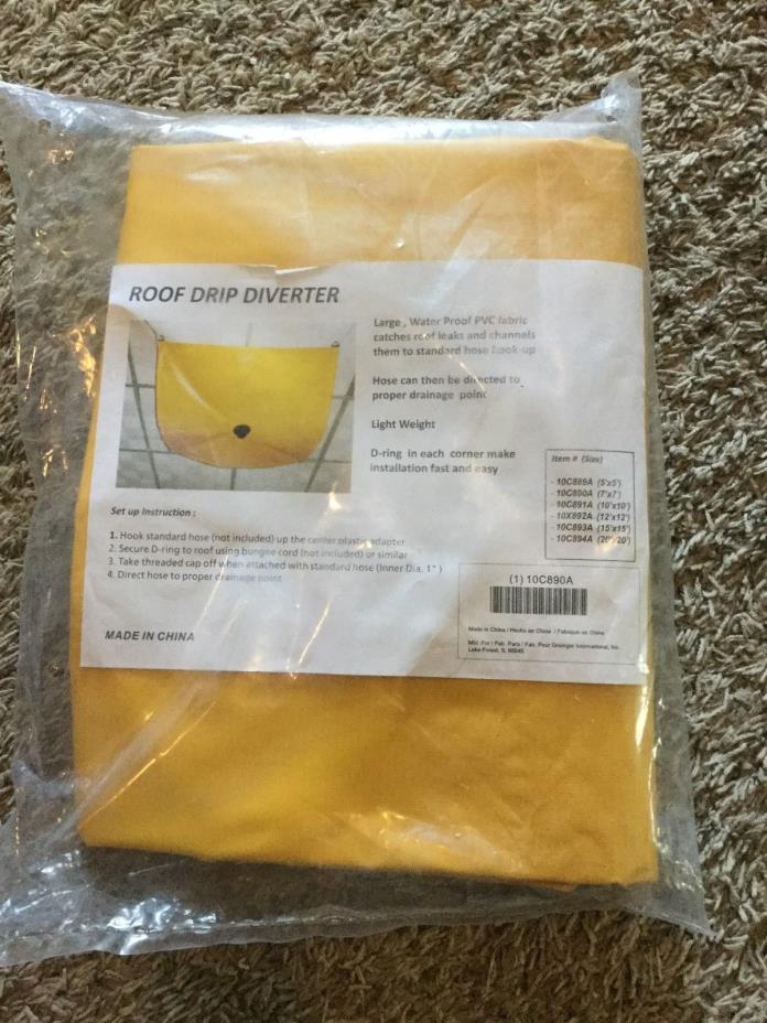 Roof Drip Diverter 7x7 foot,  Catch Roof Leaks  10C890A