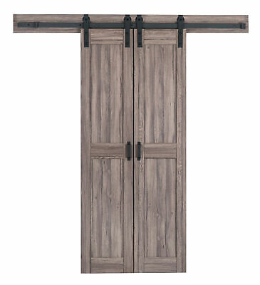 Erias Home Designs Duplex Solid MDF Panelled Prehung Interior Barn Door