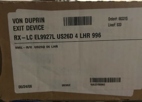 Von Duprin Exit Devices 9927L US 26D 4 LHR 996