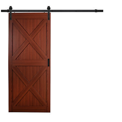 Continental MDF Engineered Wood 1 Panel Cherry Laminate Interior Barn Door Gunst
