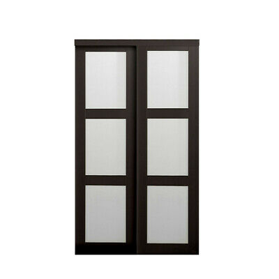 Erias Home Designs Track MDF Sliding Closet Door Espresso 48