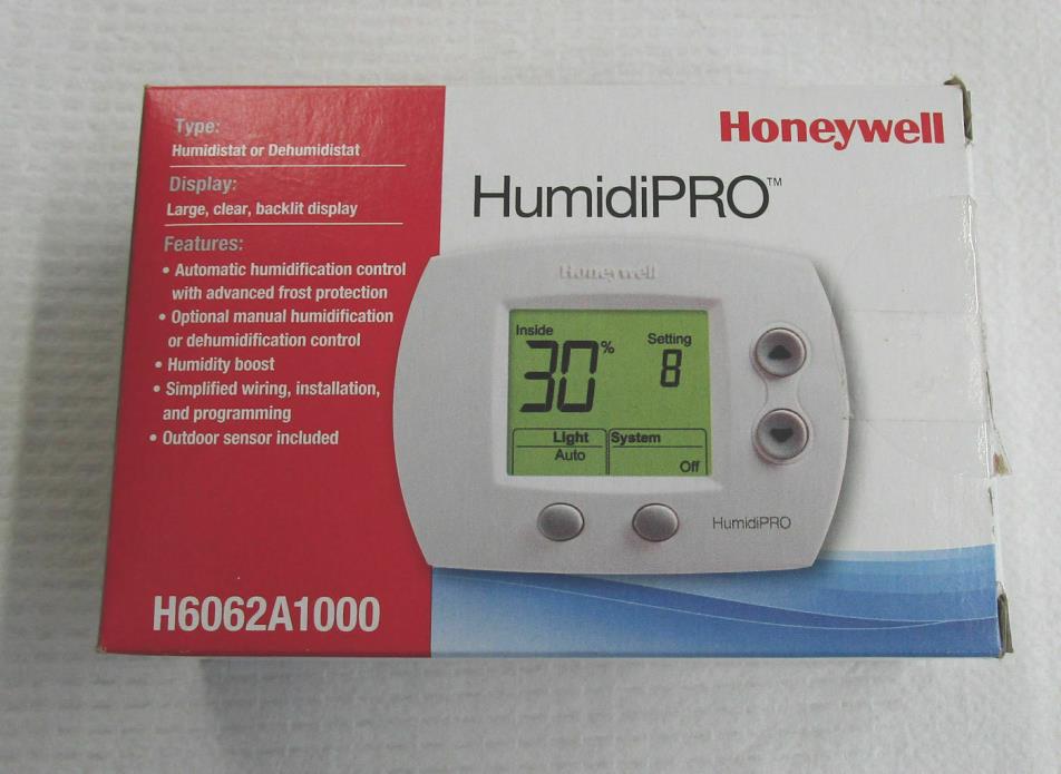 Honeywell HumidiPRO H6062A1000 Digital Humidistat Dehumidistat