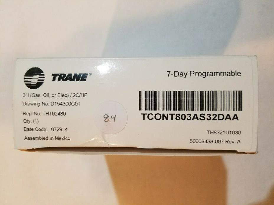 Trane 7-day programmable Thermostat TCONT803AS32DAA Touch-Screen
