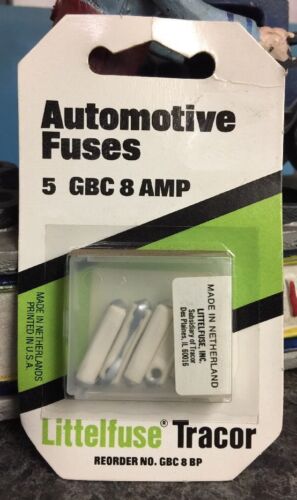 Littelfuse Tracor Automotive Fuses GBC 8 Amp, Ceramic, (Pack of 5) GBC 8 BP