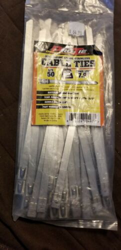 Pro Tie SS8W50 7.9 Inch 316 Marine Grade Stainless Steel Cable 50 count Pack