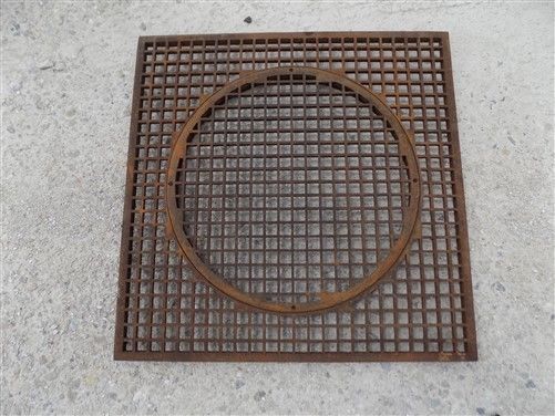 Cast Iron Utility Access Sewer Drain Grate Manhole Steampunk Industrial Art a