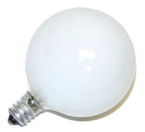 5-Pack Bulbrite 25G16WH2 25W G16 Globe 120V Candelabra Light Bulb, White