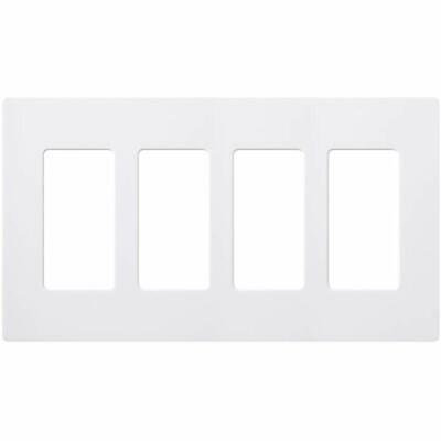 LUTRON Wall Plates CW-4-WH 4-Gang Claro Plate, White Switch