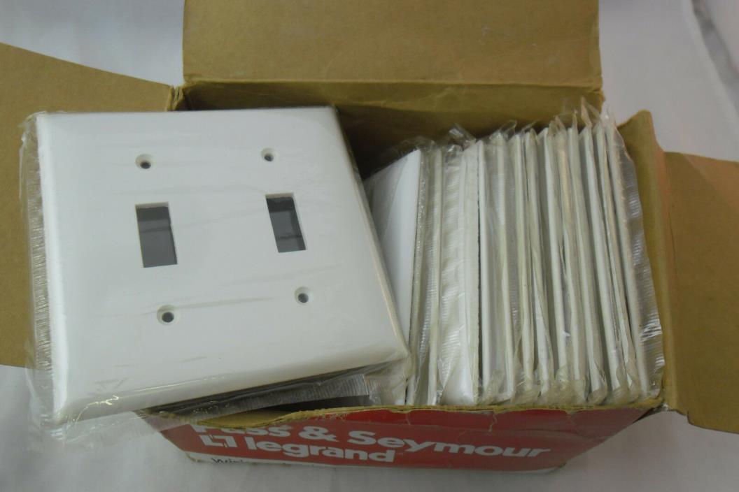 Lot of 15 P&S Legrand White Standard Size, 2 Gang Switch Plates; SP2-W; NEW NOS!