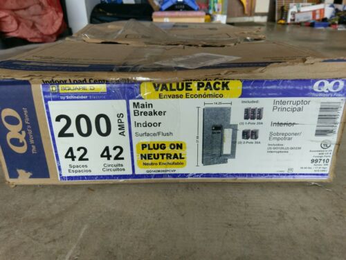 Square D QO142M200PC 200A Indoor Main Breaker Plug-on Neutral Load Center