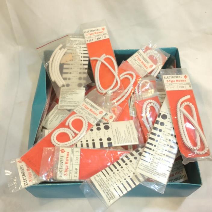 VTG LOT  Wieland Electrovert Wire Markers NOS Black/White Number LOT