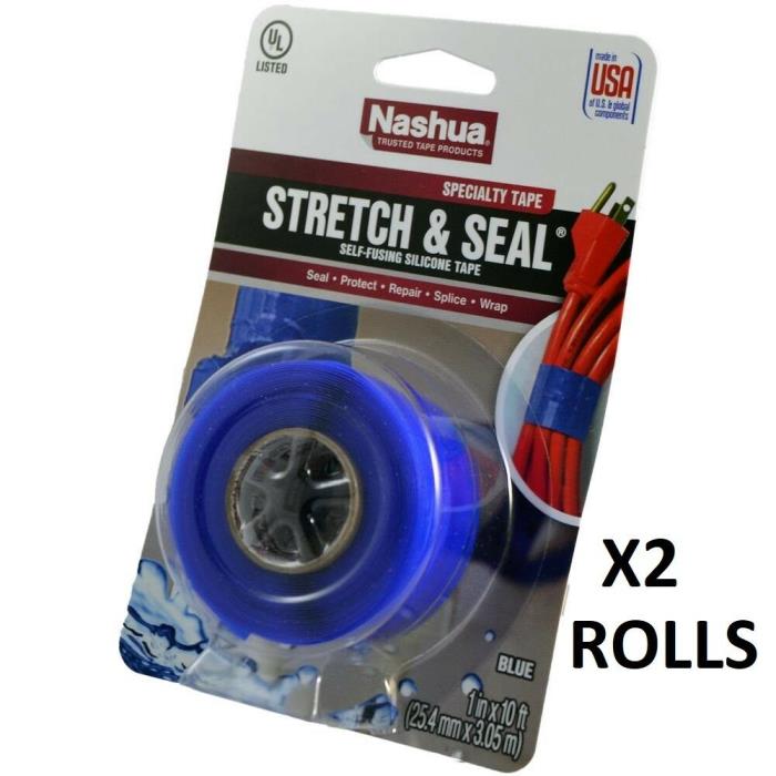 2 New Rolls Of Nashua Stretch and Seal Self Fusing Silicone Blue Tape 1