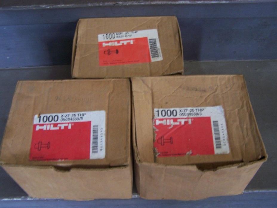 HILTI Fasteners - X-ZF 20 THP #34559 - (3) Boxes of 1000pcs.