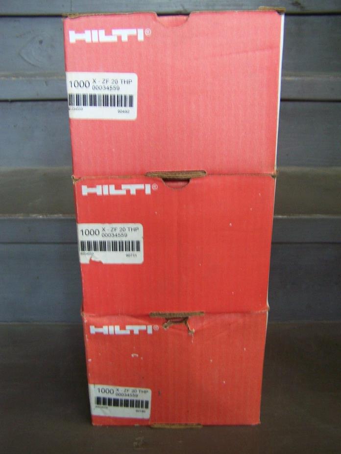 HILTI Fastener X-ZF 20 THP  - Lot of 3 Boxes - 1000pcs  X3 - #34559