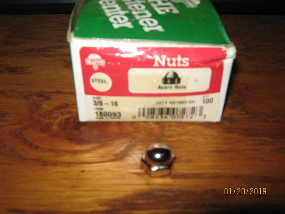 Hillman Steel Acorn Nuts 3/8 - 16 Box of 100 qty # 180093 FREE SHIPPING