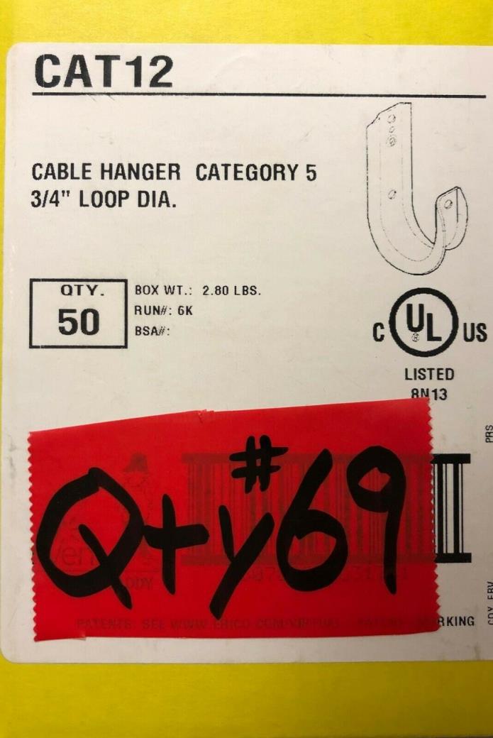 Lot of 69 Cat12 Erico Caddy Cable Hangers, Category 5, 3/4''