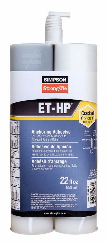 Simpson Strong-Tie ET-HP Anchoring Adhesive Concrete & Masonry 22OZ Rod & Rebar