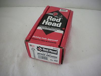 Box of 10 Redhead Concrete Wedge Anchors 1/2 x 5 1/2