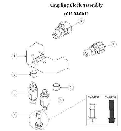 Spray Foam Equipment AP-2 Coupling Block Assembly (GU-04001)