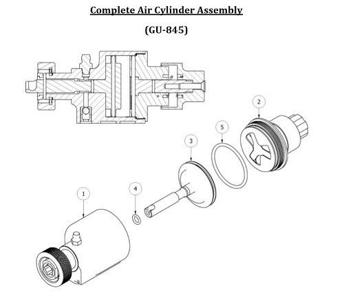 Spray Foam Equipment AP-2 Air Cylinder Assembly  (Complete Kit) GU-845