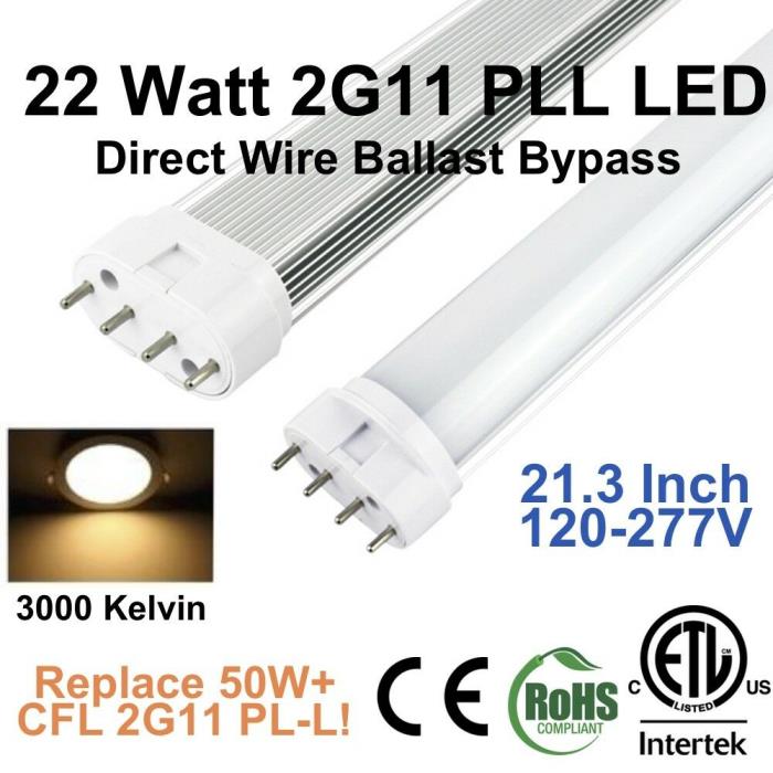 22 Watt 2G11 LED 5000K PLL Direct Wire Ballast Bypass - Lot of 50 units