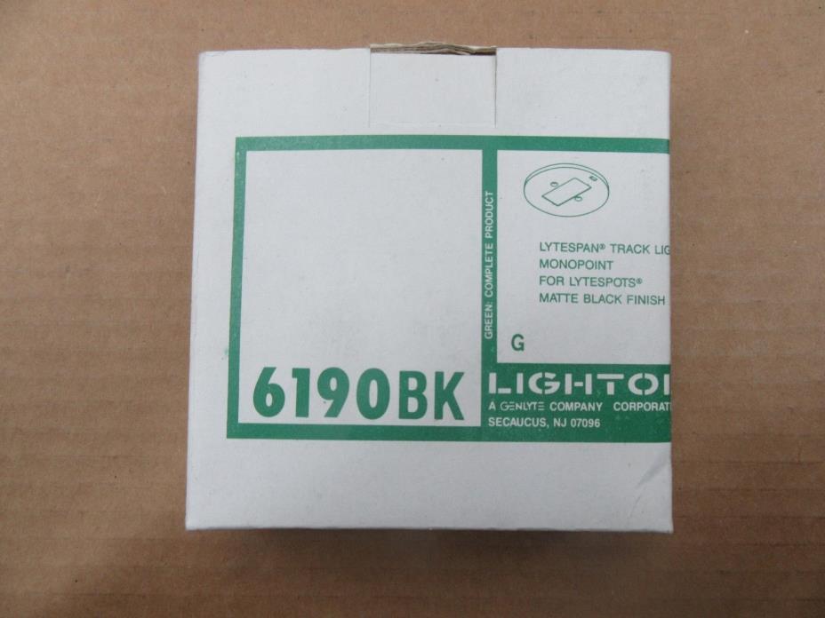 LIGHTOLIER 6190BK LYTESPAN TRACK LIGHTING MONOPOINT FOR LYTESPOTS MATTE BLACK