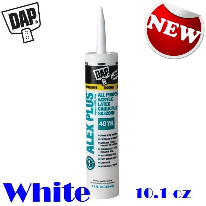 DAP ALEX  White Paintable Latex  all purpose ,Window & Door Caulk Plus Silicone