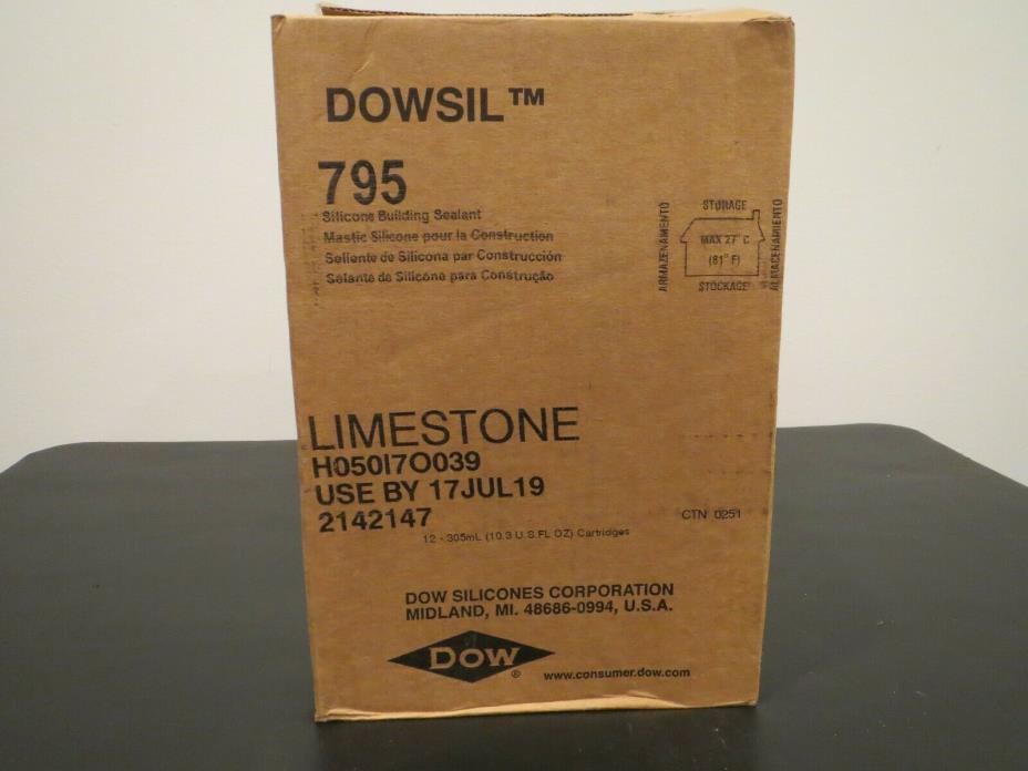 NEW DOWSIL 795 LIMESTONE COLOR , Use By 17/JUL/2019  CASE - 12 Cartridges