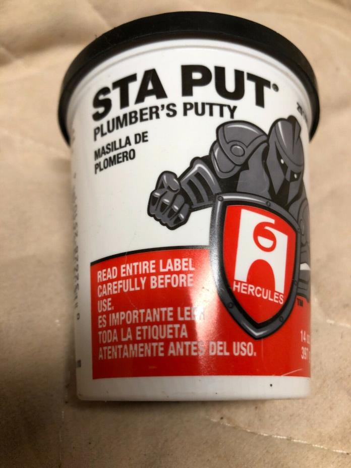 Sta Put Plumbers Putty 14 oz Hercules used minimal amount missing, Still pliable