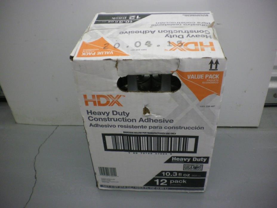 12 Pack of HDX Heavy Duty Construction Adhesive 10.3oz ea NIP