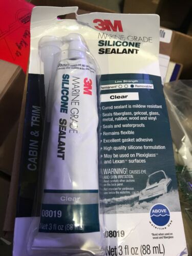 3M 08019 Marine Grade Silicone Sealant, 3 oz, Clear / Price is for 1 Tube