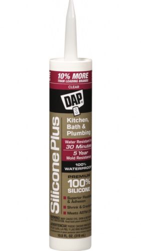 Dap 08781 10.8-Ounce Clear Silicon Plus Premium Silicone Rubber Sealant