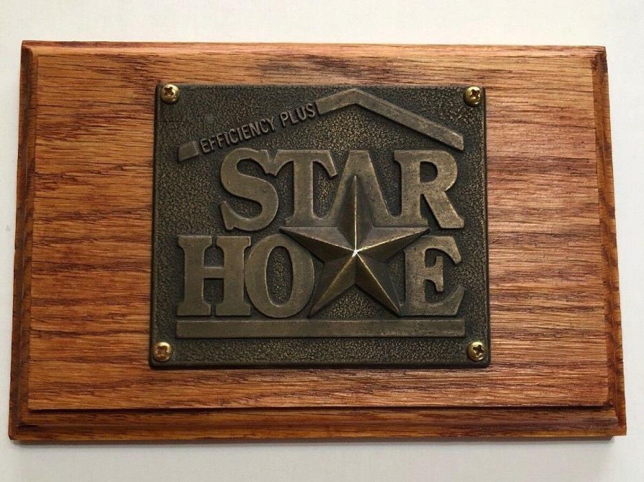 Vintage STAR HOMES Brass Tag with Custom made Oak Frame