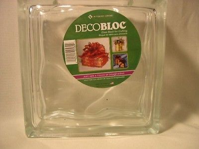 DECO BLOCK  CLEAR GLASS BLOCK W/ SLOT  FOR FLOWERS / DECOR