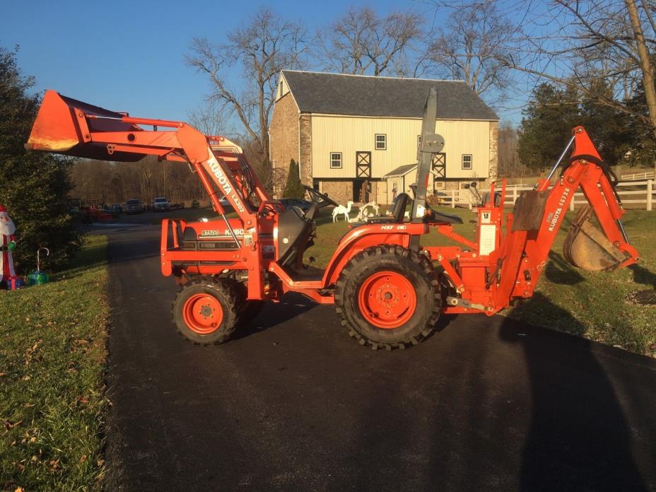 Kubota B7500 Diesel Tractor, 21HP, 4x4, Hydro, PS, Loader & Kubota Backhoe