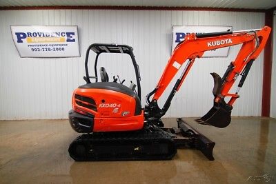 2015 KUBOTA KX040-4R1 MINI COMPACT EXCAVATOR, 6 IN 1 BLADE, FRONT AUX. HYD!