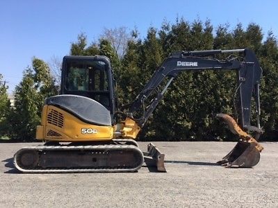 2008 John Deere 50D Rubber Track Excavator Hydraulic Thumb Cab AC Diesel Crawler