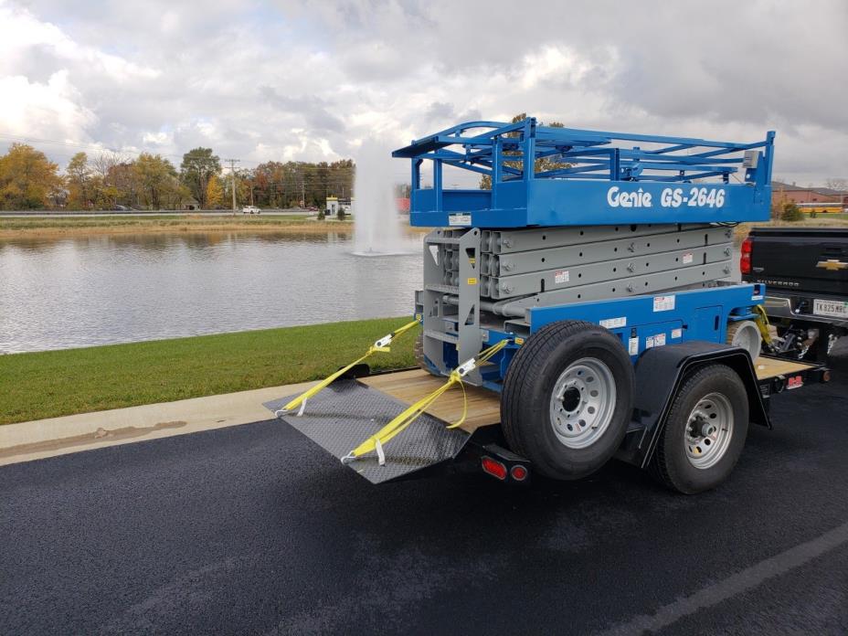 genie 2646 scissor lift 2006 refurbished with 2018 trailer