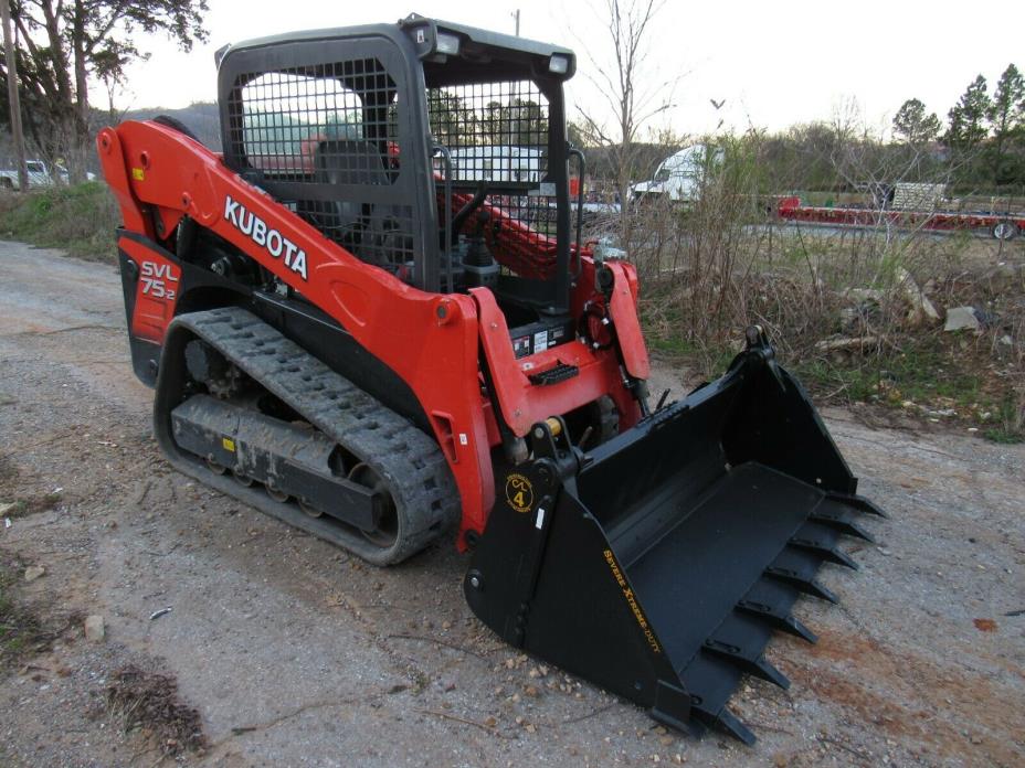 2018 Kubota SVL75-2 Track Skid Steer Loader with 4-IN-1 Tooth Bucket - Ship $500
