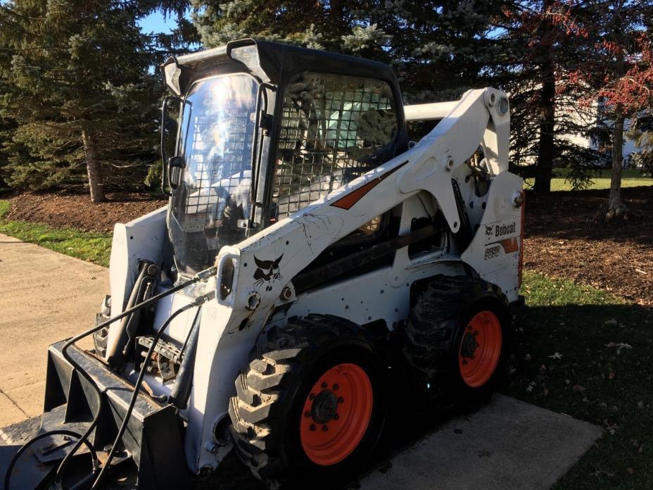 2017 BOBCAT S650 SKID STEER LOADER 3200 HOURS AFTERMARKET FULL CAB/HEAT USED