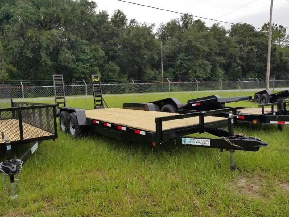 7X20 EQUIPMENT TRAILER, TANDEM AXLE 14,000 LB GVWR, RAMPS, USA MADE 7 FT X 20 FT