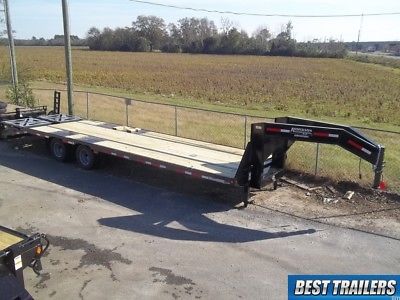 carhauler gooseneck 10 ton deckover HD equipment trailer 30 ft flat bed 25+5