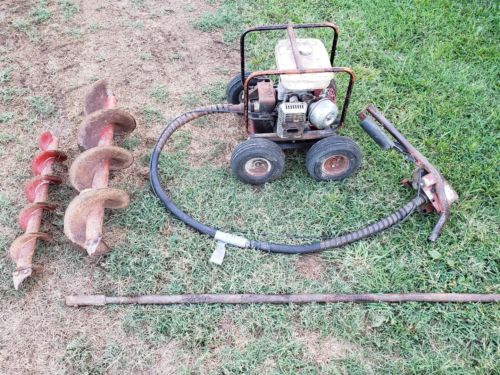Little Beaver Auger Portable Post Hole Digger 5.5HP Honda Engine w/ 3 bits