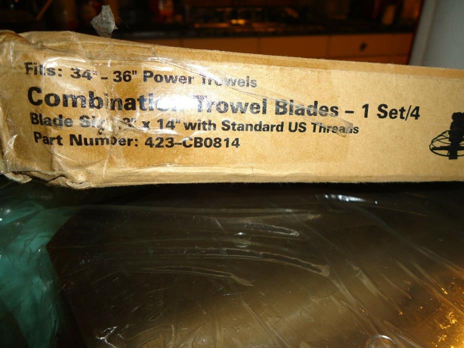 Virginia Abrasives Power Trowel bolt on Combo Blades 8x14, 1 SET OF 4