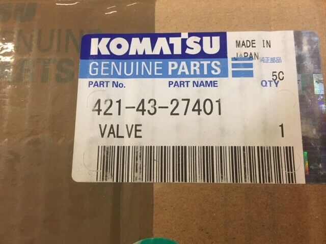 Komatsu 421-43-27401 Valve (NEW)