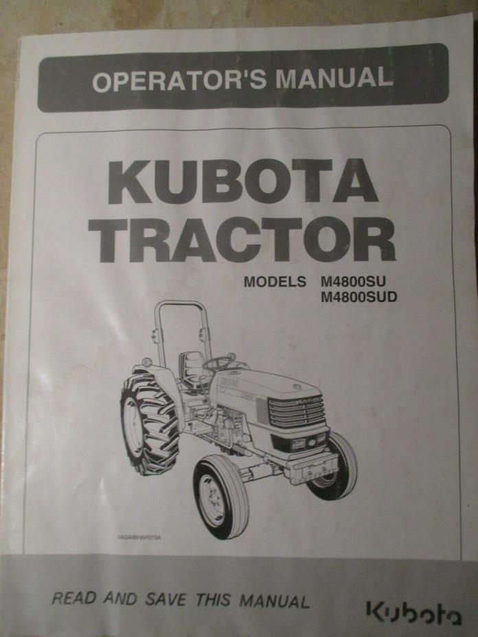 Kubota M4800SU M4800SUD Operators Manual 3A273-99711
