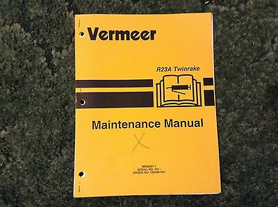 105400P21 - Is a New Maintenance Manual for A Vermeer R23A Twinrake